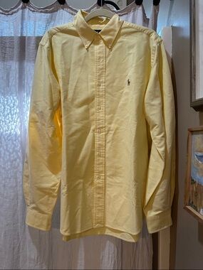 Ralph Lauren Pale Yellow Button-Down Oxford Shirt - Men's